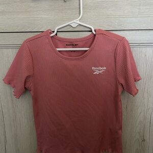 Reebok Girls Pink Ribbed Top